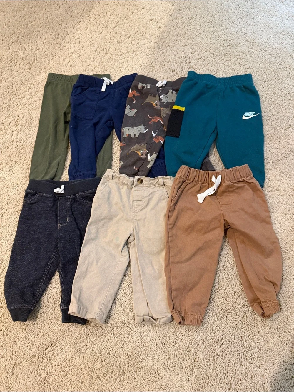 Set of 7 Toddler Boys Bottoms